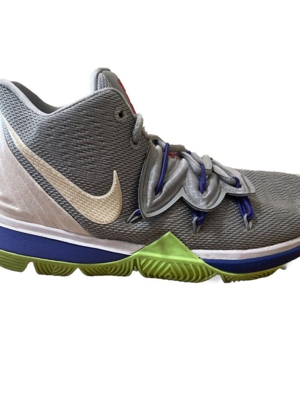 Nike Kyrie 5 Basketball Shoes Grey Lime Green AQ2456 099 Size 5 Y Women’s 7/38.5